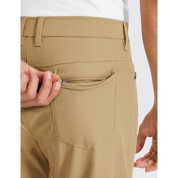 NWT CRZ YOGA Men’s Golf Pants Khaki Sand 28W x 30L Quick Dry Stretch Casual - Picture 5 of 6